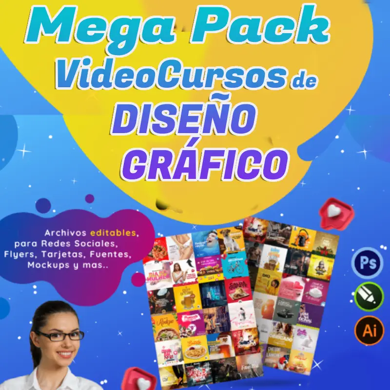Pack Cursos de Diseño Gráfico 1 Mega Pack VideoCursos de Diseno Grafico